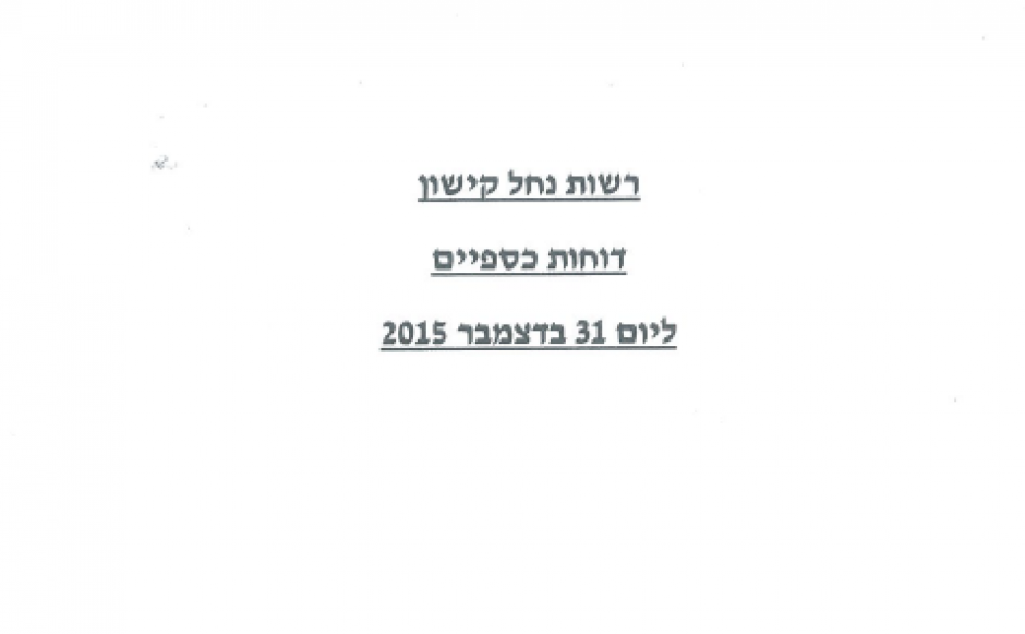 דו"ח כספי 31 בדצמבר 2015